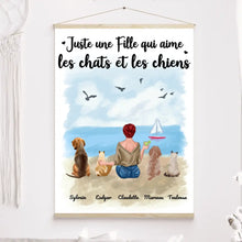 Charger l'image dans la galerie, Jusqu'à 6 animaux, Toile à suspendre personnalisée, cadeau pour mama Chien, Chat, Femme, Fille aime Chiens Chats