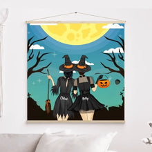 Charger l'image dans la galerie, Toile à suspendre personnalisée, Toile cadeau pour sœurs, amies, meilleures amies, joyeux Halloween