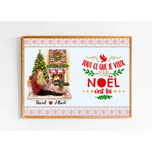 Charger l'image dans la galerie, Poster encadré en bois personnalisée, noël cadeau pour Couple, femme, mari, tout ce que je veux pour noël c'est toi