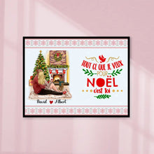 Charger l'image dans la galerie, Poster encadré en bois personnalisée, noël cadeau pour Couple, femme, mari, tout ce que je veux pour noël c'est toi