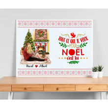 Charger l'image dans la galerie, Poster encadré en bois personnalisée, noël cadeau pour Couple, femme, mari, tout ce que je veux pour noël c'est toi