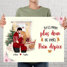 Charger l'image dans la galerie, Poster encadré en bois personnalisée, noël cadeau pour Couple, femme, mari, tu es mon plus doux de noël pain d'épice