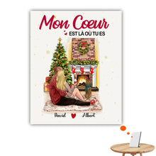 Charger l'image dans la galerie, Impression sur table personnalisée, TableTop Print noël cadeau pour Couple, femme, mari, Mon Cœurs est là où tu es