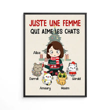 Charger l'image dans la galerie, Poster encadré en bois personnalisée, Noël cadeau pour Maman Chat, Mignons Chats, Femme, Fille Qui Aime Les Chats
