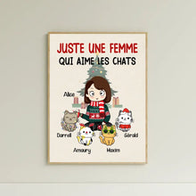 Charger l'image dans la galerie, Poster encadré en bois personnalisée, Noël cadeau pour Maman Chat, Mignons Chats, Femme, Fille Qui Aime Les Chats
