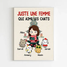 Charger l'image dans la galerie, Poster encadré en bois personnalisée, Noël cadeau pour Maman Chat, Mignons Chats, Femme, Fille Qui Aime Les Chats