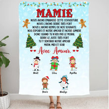Charger l'image dans la galerie, Couverture personnalisée, Plaid en polaire Noël Cadeau pour Mamie, Maman, Jusqu'à 8 enfants