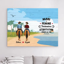 Charger l'image dans la galerie, Impressions sur métal personnalisée, cadeau pour maman cheval, Mari et Femme Patenaires D'équitation Pour La Vie