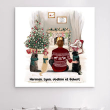 Charger l'image dans la galerie, Impressions sur métal personnalisée, Noël cadeau pour Papa Chien, Jusqu'à 6 Chiens, Qui Aime Les Chiens