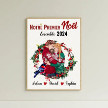 Charger l'image dans la galerie, Poster encadré en bois personnalisée, noël cadeau pour Couple, femme, mari, nouveau-né, bébé, notre premier