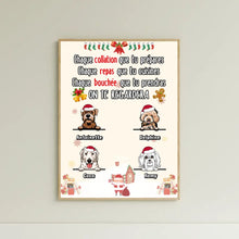 Charger l'image dans la galerie, Poster encadré en bois personnalisée, noël cadeau pour papa et maman chien, On te regardera