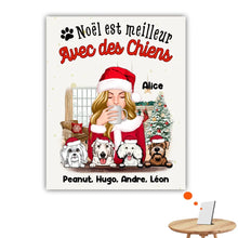 Charger l'image dans la galerie, Impression sur table personnalisée, TableTop Print noël cadeau pour maman chien, noël est meilleur avec des chiens