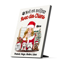 Charger l'image dans la galerie, Impression sur table personnalisée, TableTop Print noël cadeau pour maman chien, noël est meilleur avec des chiens