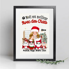 Charger l'image dans la galerie, Passe partout personnalisée, noël cadeau pour maman chat, noël est meilleur avec des chats