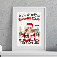 Charger l'image dans la galerie, Passe partout personnalisée, noël cadeau pour maman chat, noël est meilleur avec des chats