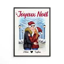 Charger l'image dans la galerie, Poster encadré en bois personnalisée, noël cadeau pour Couple, femme, mari, petit ami, petite amie, Joyeux noël