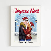 Charger l'image dans la galerie, Poster encadré en bois personnalisée, noël cadeau pour Couple, femme, mari, petit ami, petite amie, Joyeux noël