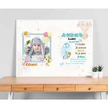 Charger l'image dans la galerie, Poster encadré en bois personnalisée, cadeau pour Couple, famille, maman, papa, nouveau bébé garçon