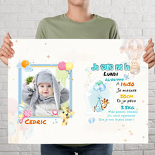 Charger l'image dans la galerie, Poster encadré en bois personnalisée, cadeau pour Couple, famille, maman, papa, nouveau bébé garçon