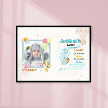 Charger l'image dans la galerie, Poster encadré en bois personnalisée, cadeau pour Couple, famille, maman, papa, nouvelle petite fille