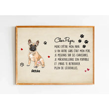 Charger l'image dans la galerie, Poster encadré en bois personnalisée, cadeau pour Papa chien, fête des pères, Cher papa merci d'être mon papa
