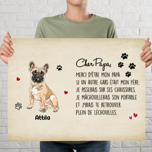Charger l'image dans la galerie, Poster encadré en bois personnalisée, cadeau pour Papa chien, fête des pères, Cher papa merci d'être mon papa