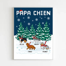 Charger l'image dans la galerie, Poster encadré en bois personnalisée, cadeau pour maman et papa chien, noël est meilleur avec des chiens