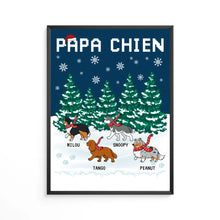Charger l'image dans la galerie, Poster encadré en bois personnalisée, cadeau pour maman et papa chien, noël est meilleur avec des chiens