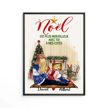 Charger l'image dans la galerie, Poster encadré en bois personnalisée, cadeau pour Couple, femme, mari, maman et papa chien, noël est plus merveilleux