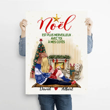 Charger l'image dans la galerie, Poster encadré en bois personnalisée, cadeau pour Couple, femme, mari, maman et papa chien, noël est plus merveilleux