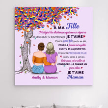 Charger l'image dans la galerie, Impressions sur métal personnalisée, cadeau pour fille, mère et fille, af ma fille malgré la distance qui nous sépare