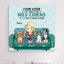 Charger l'image dans la galerie, Impressions sur métal personnalisée, cadeau pour maman chien, l'aime rester à la maison avec mec chiens