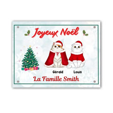 Charger l'image dans la galerie, Carpette personnalisé, Tapis Cadeau pour la famille, maman et papa chat, Joyeux Noël