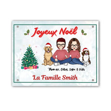 Charger l'image dans la galerie, Plaque De Porte personnalisé, signe en métal Cadeau pour la famille, Couple, maman et papa Chien, Joyeux Noël