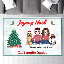 Charger l'image dans la galerie, Carpette personnalisé, Tapis Cadeau pour la famille, Couple, maman et papa Chien, Joyeux Noël