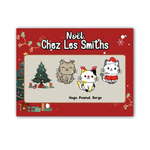 Charger l'image dans la galerie, Carpette personnalisé, Tapis Cadeau pour la famille, maman et papa chat, Noël chez les