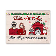 Charger l'image dans la galerie, Carpette personnalisé, Tapis Cadeau pour la famille, maman et papa chien, Bienvenue dans la maison du chiens et chats