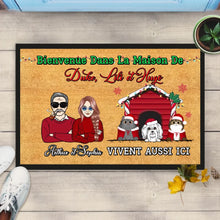 Charger l'image dans la galerie, Carpette personnalisé, Tapis Cadeau pour la famille, maman et papa chien, Bienvenue dans la maison du chiens et chats