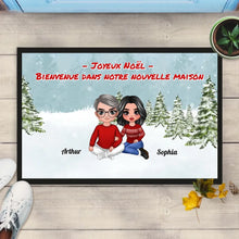Charger l'image dans la galerie, Carpette personnalisé, Tapis Cadeau pour la famille, Couple, Joyeux Noël Bienvenue dans notre nouvelle maison