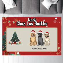 Charger l'image dans la galerie, Plaque De Porte personnalisé, signe en métal Cadeau pour la famille, maman et papa chien, Noël chez les