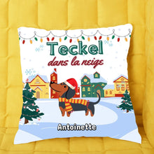 Charger l'image dans la galerie, Teckel Impressions sur cercle en mousse personnalisés, Noël cadeau pour maman et papa chien, Teckel dans la neige