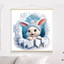 Charger l'image dans la galerie, 3D bébé Lapin Impressions sur cercle en mousse personnalisés, 3D Décor pour le salon à Noël