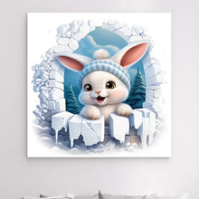 Charger l'image dans la galerie, 3D bébé Lapin Impressions sur cercle en mousse personnalisés, 3D Décor pour le salon à Noël