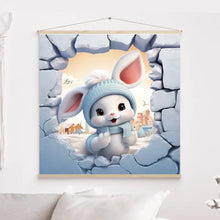 Charger l'image dans la galerie, 3D bébé Lapin Impressions sur cercle en mousse personnalisés, 3D Décor pour le salon à Noël