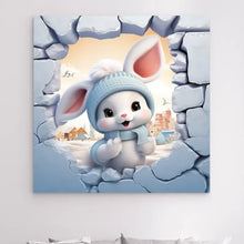 Charger l'image dans la galerie, 3D bébé Lapin Impressions sur cercle en mousse personnalisés, 3D Décor pour le salon à Noël