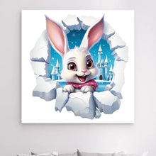 Charger l'image dans la galerie, 3D Lapin Impressions sur cercle en mousse personnalisés, 3D Décor pour le salon à Noël