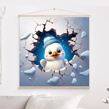 Charger l'image dans la galerie, 3D bébé poulet Impressions sur cercle en mousse personnalisés, cadeau pour famillie, 3D Décor pour le salon à Noël