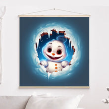 Charger l'image dans la galerie, 3D Bonhomme de neige fou Impressions sur cercle en mousse personnalisés, 3D Décor pour le salon à Noël