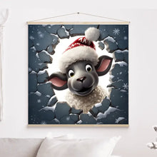 Charger l'image dans la galerie, 3D Mouton L'hiver Impressions sur cercle en mousse personnalisés, 3D Décor pour le salon à Noël