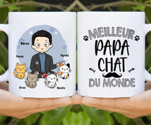 Charger l'image dans la galerie, Mug personnalisé Papa Chat – Parfait pour papas amoureux des chats, cadeau idéal pour Noël et Fête des Pères